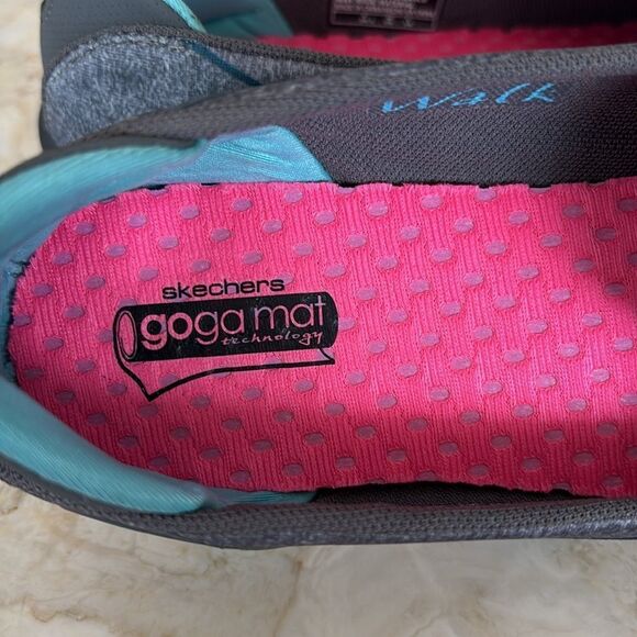 Skechers Performance Women's Go Flex Slip-On Walking Shoe Charcoal/Blue - Picture 11 of 13